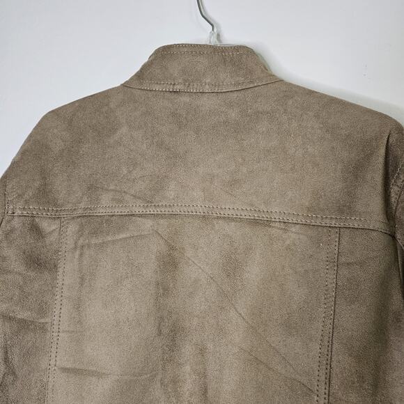 R Rosso Black & Gold Leather Suede Veneto Brown Tan Men's L Jacket Made in Italy - Picture 11 of 16